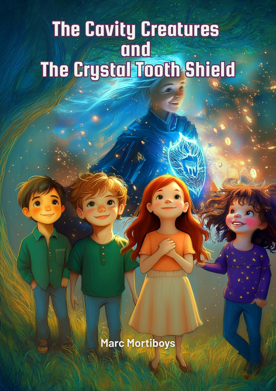 Book cover for The Cavity Creatures and the Crystal Tooth Shield by Marc Mortiboys